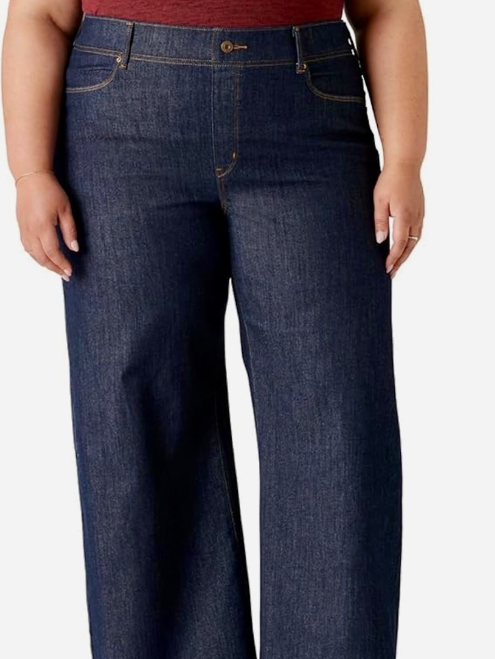 Levi Strauss Signature Gold Women's Shaping Pull on Wide Leg Jeans 26 Plus